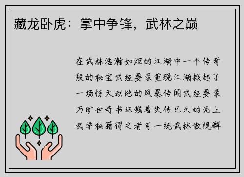 藏龙卧虎：掌中争锋，武林之巅